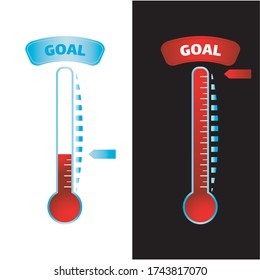 Fundraiser Goal Thermometer, Vector Illustration