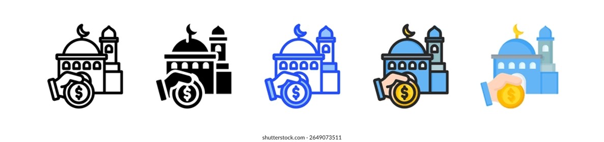 Fundraiser Icon Collection With Multiple Styles