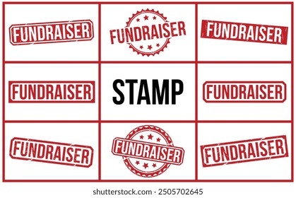 Fundraiser Red rubber stamp on white background. Fundraiser stamp sign. Fundraiser stamp.