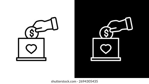 Recaudación de fondos de diseño de conjunto de iconos blancos