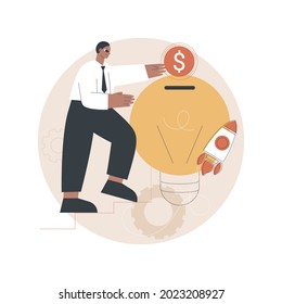 Ilustración vectorial de concepto abstracto de recaudación de fondos. Recaudación de fondos para empresas, sitio web corporativo, barra de menús, interfaz de usuario, inversión inicial, institución financiera, fundación de cubos, encontrar metáforas abstractas de fondos.