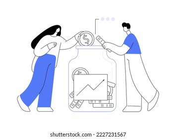 Fundraising abstract concept vector illustration. Business fundraising, corporate website, menu bar, UI, startup investment, financial institution, croudfounding, find funds abstract metaphor.
