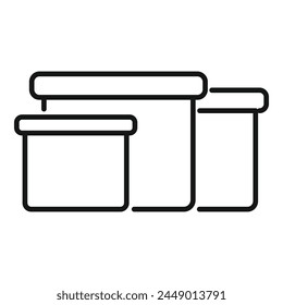 Fundraising-Boxen-Icon-Umriss Vektorgrafik. Menschen helfen bei der Pflege. soziale Ressource der Natur