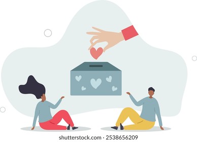 Fundraising for charity, financial help and assistance .flat characters.