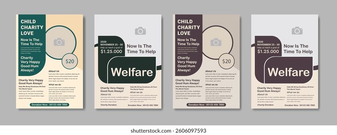 Fundraising Charity Flyer, Donation Banner, Charity flyer template
