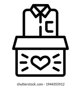 Fundraising clothes icon. Outline fundraising clothes vector icon for web design isolated on white background