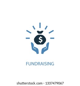 fundraising concept 2 colored icon. Simple blue element illustration. fundraising concept symbol design. Can be used for web and mobile UI/UX