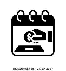 Icono de evento de recaudación de fondos Ilustración vectorial de glifos