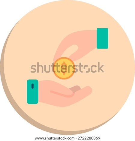 Fundraising Flat Circle Style Icon