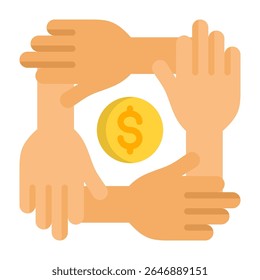 Fundraising-Symbol - flache Vektorgrafik