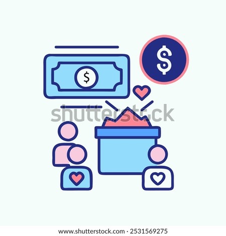 Fundraising Icon vector art image.