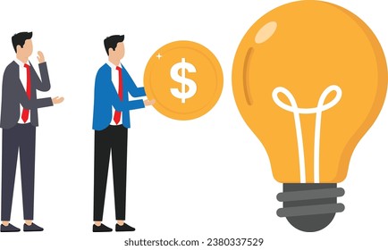 Fundraising idea, funding new innovative project, donation, investing or venture capital to support startup idea concept

