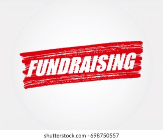 Fundraising. pen marker. red brush paint