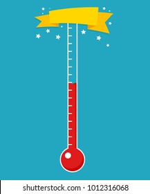 Fundraising Thermometer Template. Vector Image Isolated On White Background