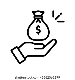 Fundraising-Vektorkontursymbol. EPS 10-Datei