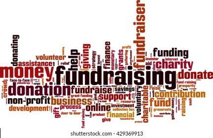 Fundraising Word Cloud Concept. Vector Illustration