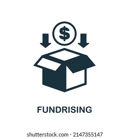 Fundraising-Symbol. Einfaches Element aus der Kollektion sozialer Aktivitäten. Kreatives Fundraising-Symbol für Webdesign, Vorlagen, Infografiken und mehr