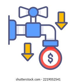 funds activity and money flow, Premium quality vector illustration concept. Flat line icon symbol.