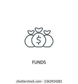 funds concept line icon. Simple element illustration. funds concept outline symbol design. Can be used for web and mobile UI/UX