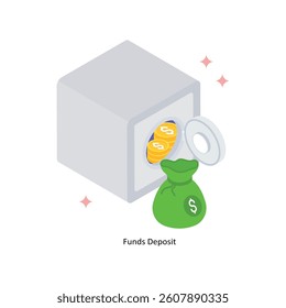 Funds Deposit Concept isometric Style Illustrations. Eps 10 File