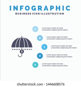 Funds, Finance, Financial, Money, Protection, Safety, Security, Support Solid Icon Infographics 5 Steps Presentation Background