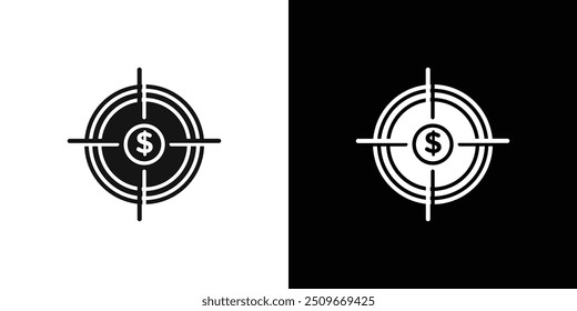 Funds hunting icon Flat vector set outline