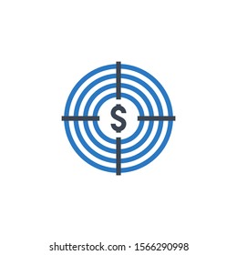 Funds Hunting related vector glyph icon. Isolated on white background. Vector illustration.