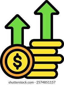 Funds Icon Lineal Color Vector Illustration