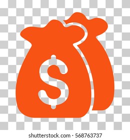 Funds icon. Vector illustration style is flat iconic symbol, orange color, transparent background. Designed for web and software interfaces.