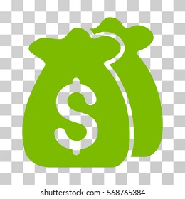 Funds icon. Vector illustration style is flat iconic symbol, eco green color, transparent background. Designed for web and software interfaces.
