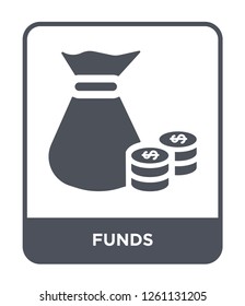 funds icon vector on white background, funds trendy filled icons from Cryptocurrency economy and finance collection, funds simple element illustration