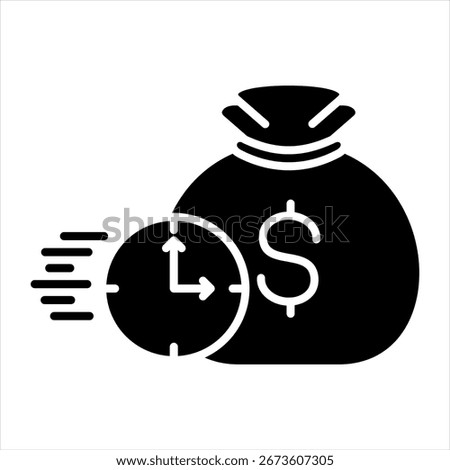 Funds Immediately Glyph Icon Vector Illustration