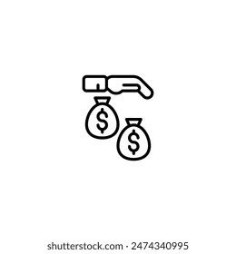 funds money outline icon and illustration