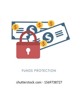 Funds Protection flat design concept
