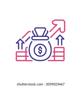Funds raising vector 2 colour icon style illustration. EPS 10 file