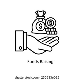 Funds Raising vector filled outline Icon Design illustration. Graphic Design Symbol on White background EPS 10 File