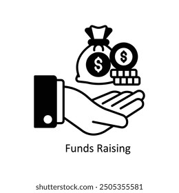 Funds Raising vector filled outline Icon Design illustration. Graphic Design Symbol on White background EPS 10 File