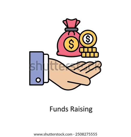 Funds Raising vector filled outline Icon Design illustration. Graphic Design Symbol on White background EPS 10 File