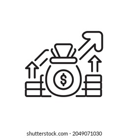 Funds raising vector outline icon style illustration. EPS 10 file
