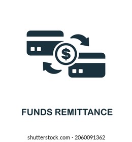 Funds Remittance icon. Monochrome sign from banking operations collection. Creative Funds Remittance icon illustration for web design, infographics and more