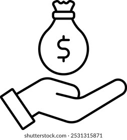 Funds Vector Line Icon Design