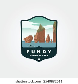 fundy national park vintage logo illustration design, collection of canada national park deisgn