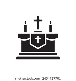 Funeral Altar Filled Icon Vector Illustration