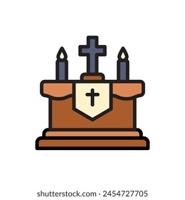 Funeral Altar Icon Vector Illustration