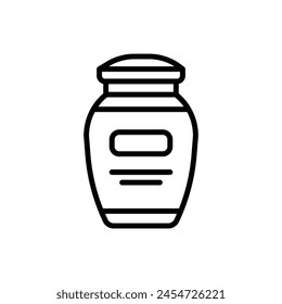 Ilustración vectorial de icono de esquema de ceniza funeraria