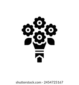 Vektorillustration des mit einem Trauerstrauß gefüllten Symbols