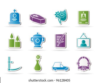 funeral and burial icons - vector icon set