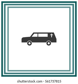 Funeral Car Vector Icon.