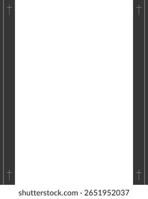 Funeral card. Blank interior with light tone and symmetrical leaf motifs.