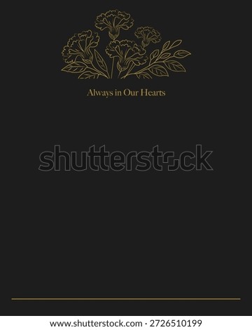 Funeral card with carnation flowers.